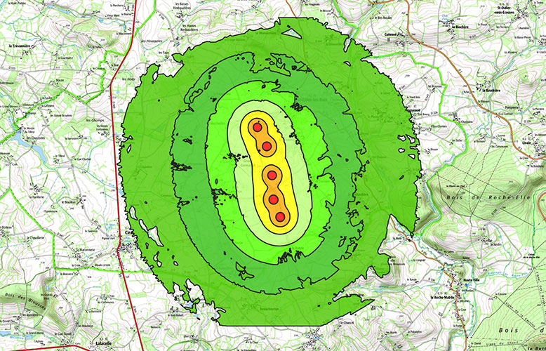 Niveaux sonores prévisionnels engendrés par le futur parc éolien